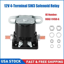 Black Solenoid Relay 12V Heavy Duty SW3 For Ford Jeep Lincoln Starter Car Truck