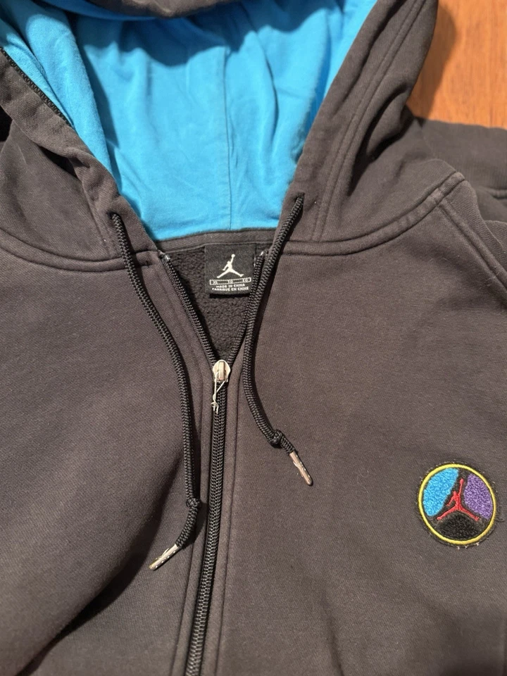 Vintage Rare Air Jordan Hoodie HUGE 3D Embroidered Jumpman Retro 8 #23 XL - Image 4 of 4