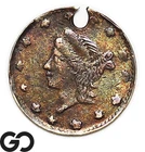 1864 Gold 1/4 Dollar, 25c Gold Liberty, Holed