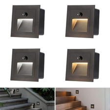 In/Outdoor Step Light Motion Sensor LED Stair Lights Recessed Wall Light Bedroom
