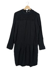 SECOND FEMALE Damen Blusenkleid 38/M Schwarz Klassisch Elegant Viskose