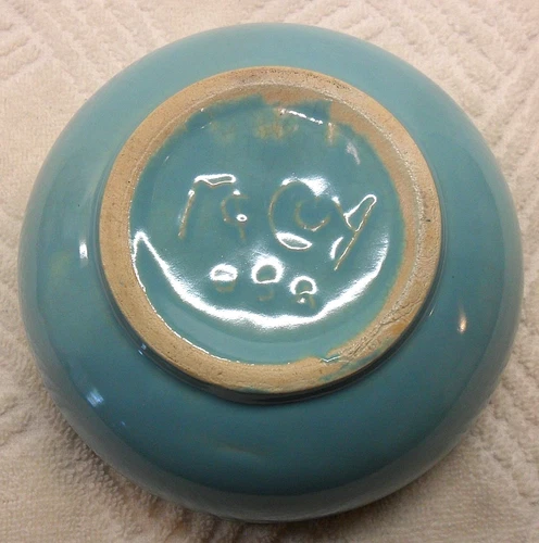 VTG McCoy POTTERY STONEWARE 5" BOWL - CEREAL / CHILLI / SOUP  BLUE TURQUOIS VGC!