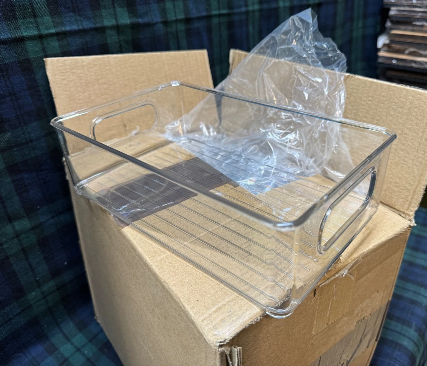 Home Kitchen Fridge Organizer Bins Clear Plastic 9.5 x 5.5 x 2.5 6 Pack