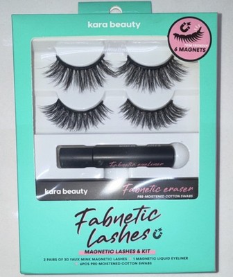 Kara Beauty Fabnetic Magnetic Eyelashes Kit Black Full Volume 3D Reusable KG2204