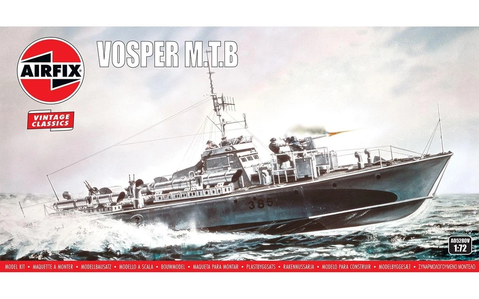 Airfix Vintage Classics Set - A05280V Vosper M.T.B - Plastic Model Watercraft Ki