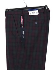 Tommy Hilfiger Modern-Fit Stretch Dress Pants Wine Green Windowpane 30x32 NWT