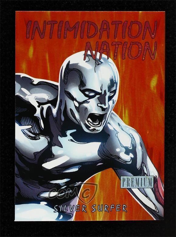2013 Marvel Fleer Retro Skybox Premium Intimidation Nation Silver Surfer 0kg8