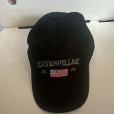 Caterpillar CAT 1925 American Flag Logo Black Advertising Hat Cap