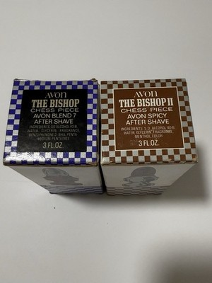 Vintage Avon Chess Piece After Shave Bottles   The Bishop I And  II -Set Of 2