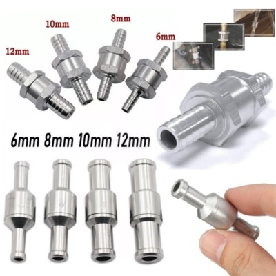 4X Aluminium Rückschlagventil Ventil 6mm 8mm 10mm 12mm für Benzin Diesel Luft Öl