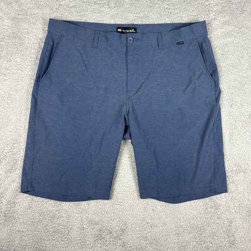 Travis Mathew Shorts Herren 40 blau meliert Golf Performance Freizeit Sport Preppy