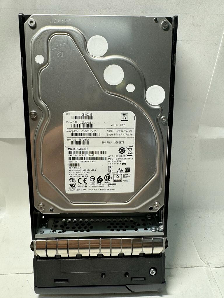 HDD 4個セット6TBx4 NetApp 4TB SP X477A-R6 7.2k SAS 108-00315+b0 35P2872 Hard