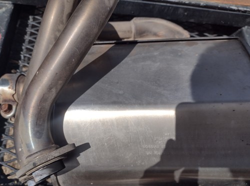 2009 Kawasaki Versys KLE650 Complete OEM Exhaust System Stock Muffler Header - Picture 3 of 7