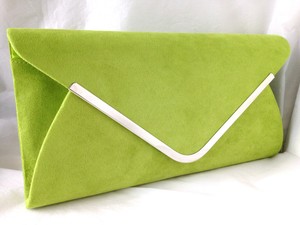 Lime Green Faux Suede Evening Day Clutch Bag Wedding Club Prom Party Image Is Loading Lime Green Faux Suede Evening Day Clutch Bag