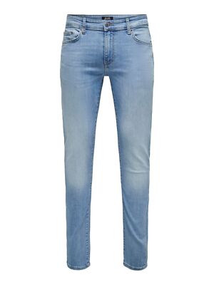 Herren Jeans Stretch Denim Hose Bleached Design Slim Fit Freizeit Pants ONSLOOM