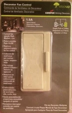 COOPER 3-Speed Fan Control Switch w/Presets - DFS15P-V-K - IVORY  - NEW