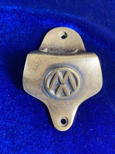 Brass Volkswagen VW 70g Wall Mounted Bottle Cap Top Opener Bar Tool Vintage - Picture 2 of 4