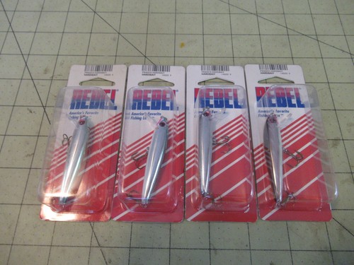 4 Rebel Minnow Angelköder 2 1/2 inch F50 2 / Silver Blue 2 / Silver Black - Bild 1 von 3