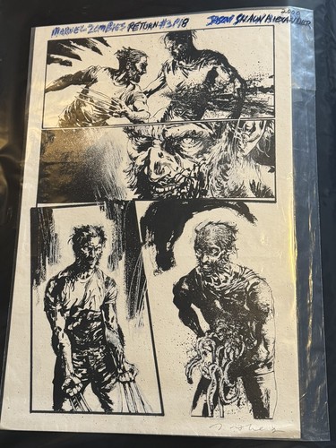 Original Comic Art Page - Wolverine - Marvel Zombies 2000 Jason Shaun Alexander