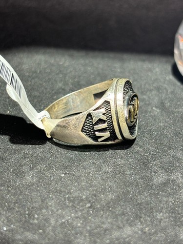 Kia Car Inspired Mens 925 2tone Sterling Silver & Black CZ Ring Sz.11.5 10.3Gram - Picture 6 of 7