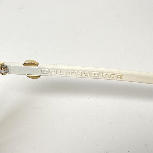 Elektrische Sonnenbrille Apocalypse jetzt inspiriert Col Thacker Made in Italy gold weiß - Bild 9 von 14