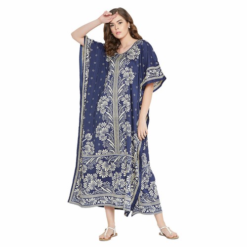 Women Plus Size Loose Kaftan Tunic Dress Hippy Kimono Sleeve Caftan Tunic Tops - Picture 436 of 809