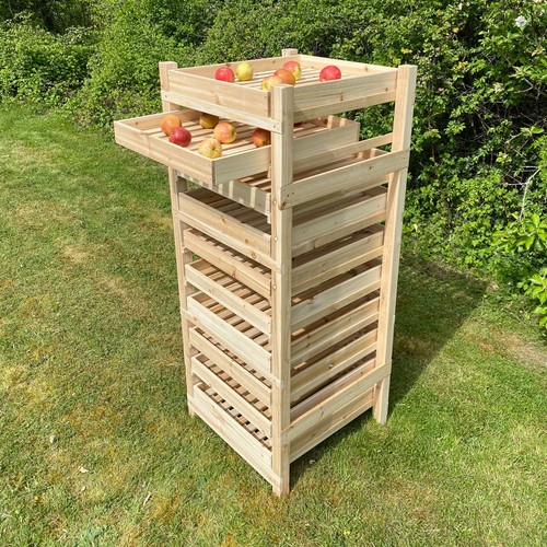 Traditional Wooden Apple Fruit Storage Rack 10 Drawer Kitchen Utility Wood Store eBay