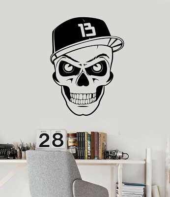 Vinyl Wall Decal Skull Hip Hop Cap Teenage Room Decor Stickers Mural (ig5199)