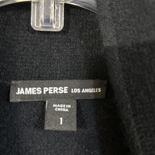 James Perse Kaschmir Schalkragen Pullover Herren 1 Small Schwarz Langarm, Neu ohne Etikett - Bild 2 von 4