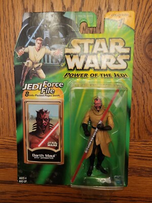 2000 Star Wars Power of the Jedi Jedi Force File Darth Maul Sith Apprentice NIB