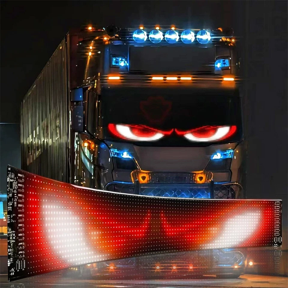 1/2X Truck-Specific Devil's Eye LED-Screen Car Eye Light Truck Dynamic LED Light - Image 2 of 4