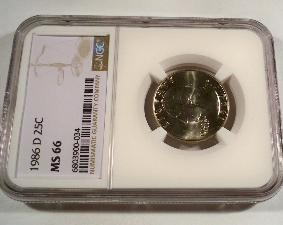 1986-D NGC MS66 WASHINGTON QUARTER 25c MS 66 - Image 3 of 4