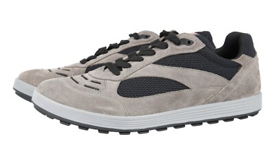 PRADA Suede Mesh Sneakers - LINEA ROSSA - Grey Downtown - NEW -  US 10 EU 43
