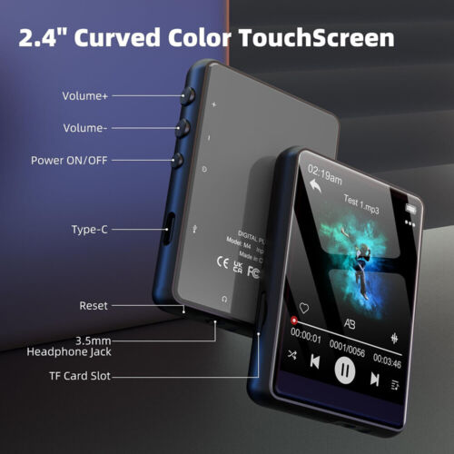 MP3 Player Bluetooth 5.4 Full Touch Screen with Built-in Camera Speaker FM Radio - Picture 8 of 29