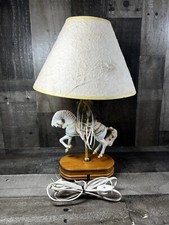 Vintage Porcelain Carousel Horse Lamp House Of Lloyd TESTED Original Shade