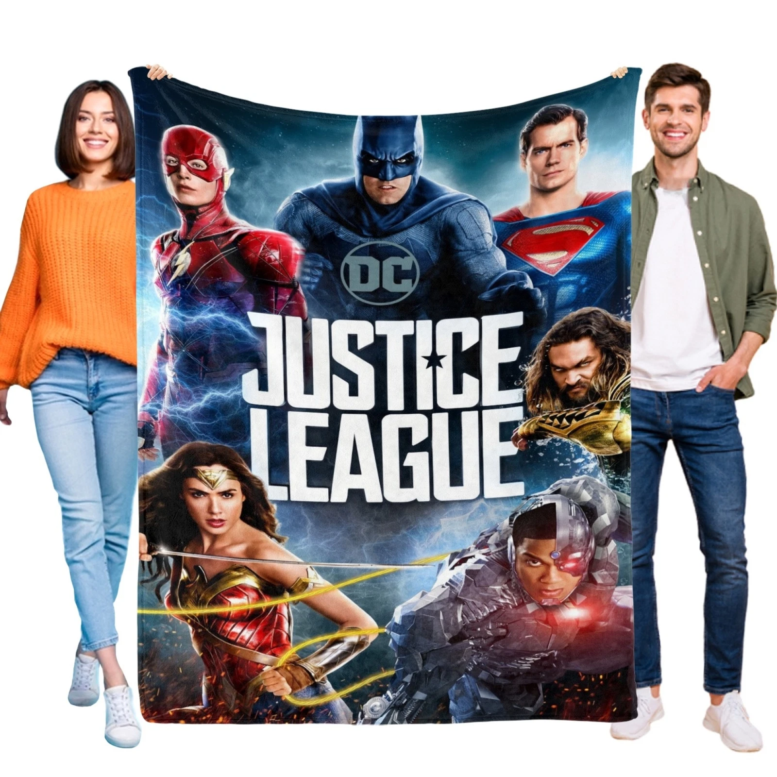 Justice League Flannel Blanket, Soft Bed and Sofa Throw