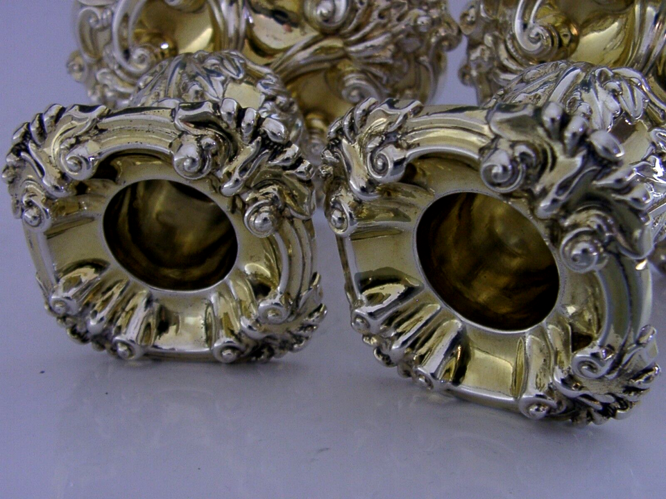 MINT ENGLISH STERLING SILVER GILT CANDLESTICKS SHEFFIELD 1825