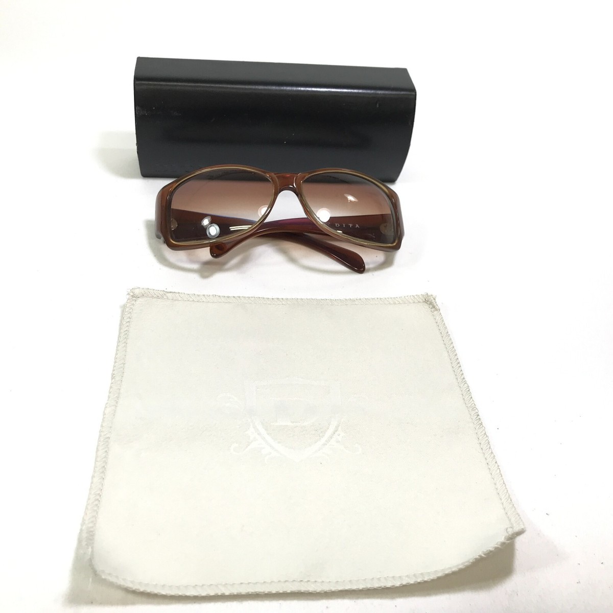 DITA Sunglasses AKA Polished Clear Brown Thick Acetate Oversized