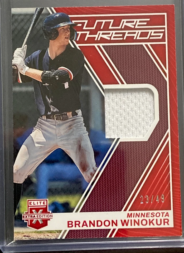 Brandon Winokur 2023 Elite Extra Edition Red Future Threads Relic Card #FT-BW - Image 2 of 4