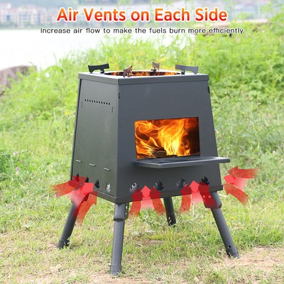 Folding Camping Stove Wood Burning Stove for Camping Hiking Outdoor BBQs f  S8T7 | eBay