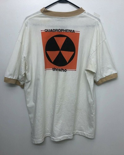 Camiseta THE WHO "Quadrophenia" Blanca Vintage Cuello/Manga Contraste XL Usada - Imagen 5 de 8