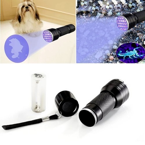UV Taschenlampe Schwarzlicht Taschenlicht 395nm Bernstein Handlampe 21 LED - Bild 6 von 13