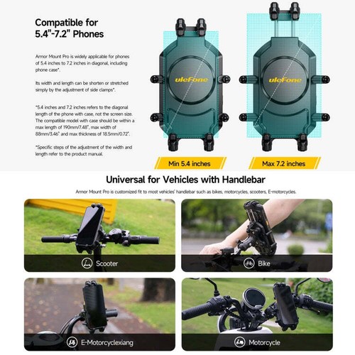 Universal Bicycle Handle Phone Holder Ulefone Armor Mount Pro (Black) - Picture 7 of 11