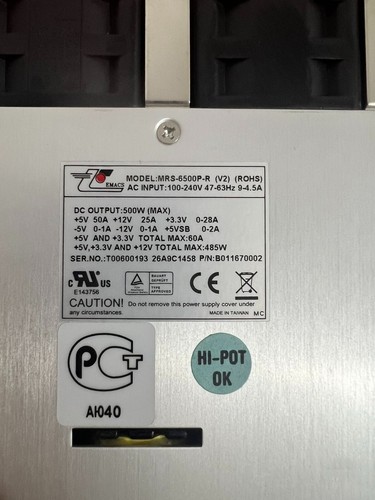 1pcs ZIPPY MRS-6500P-R (V2) 500W server equipment power supply - Afbeelding 2 van 4