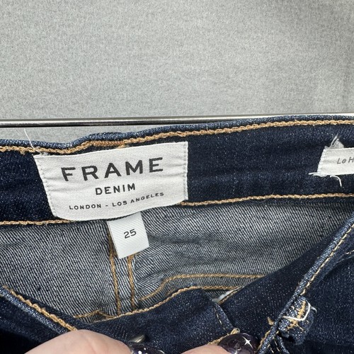 Frame Le Skinny High Crop Blue Jeans Damen 25 Dark Wash Stretch Quiet Luxus - Bild 8 von 12