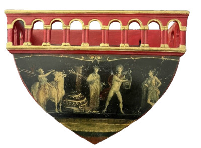 Vtg Italian Wall Pocket Planter  Iphigenia in Tauris  Pompeii Florentine