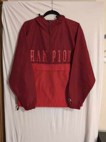 Mens Small Red Packable Champion Jacket