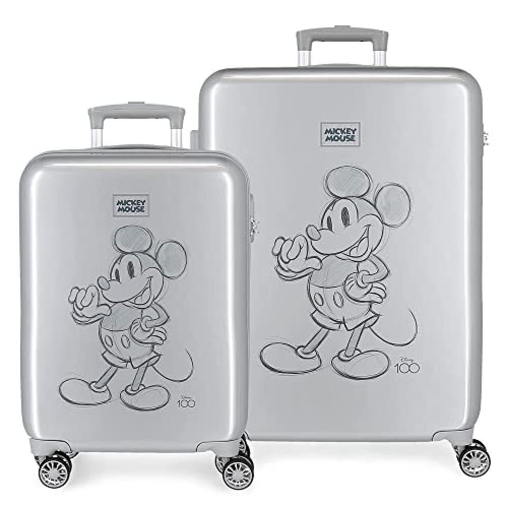 (TG. Set de maletas) Set valigie Disney Mickey 100 grigio 55/68 cm rigido ABS ch