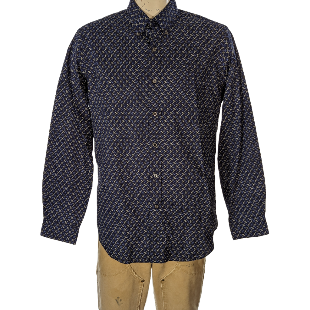 Polo Ralph Lauren Nautical Anchor Print Button Down Shirt Cotton L Classic  NWT