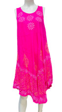 Womens Summer Sun Dress Umbrella Tie Dye flowers Beach Resort Wear Boho Hippie